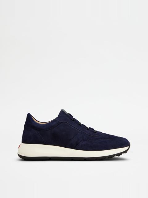 RED DOT SNEAKERS IN PASHMY SUEDE - BLUE