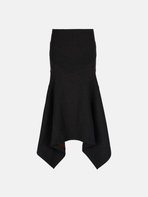 BLACK FADE AND BROWN MIDI SKIRT