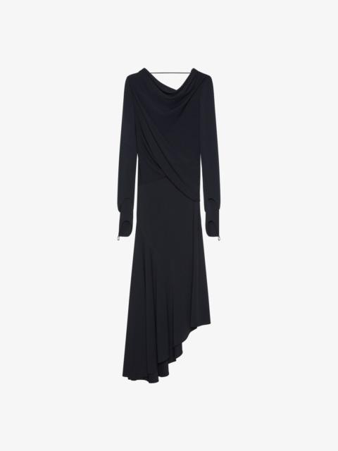 ASYMMETRIC DRAPED DRESS IN CREPE JERSEY