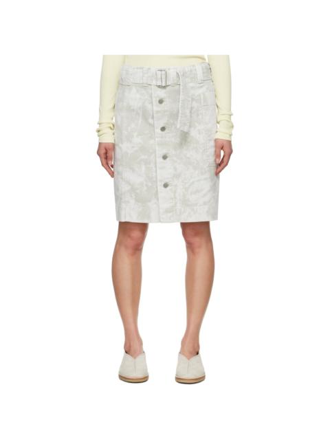 Gray Apron Denim Miniskirt