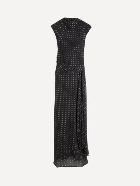 Polka Dot Tie Maxi Dress