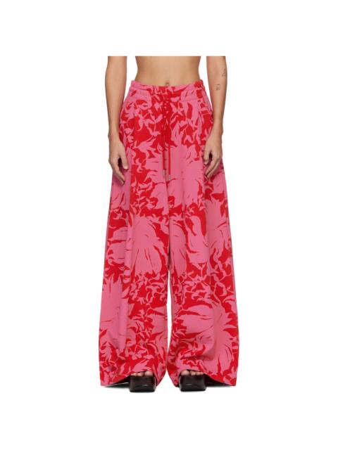 Red & Pink Loose Sweatpants