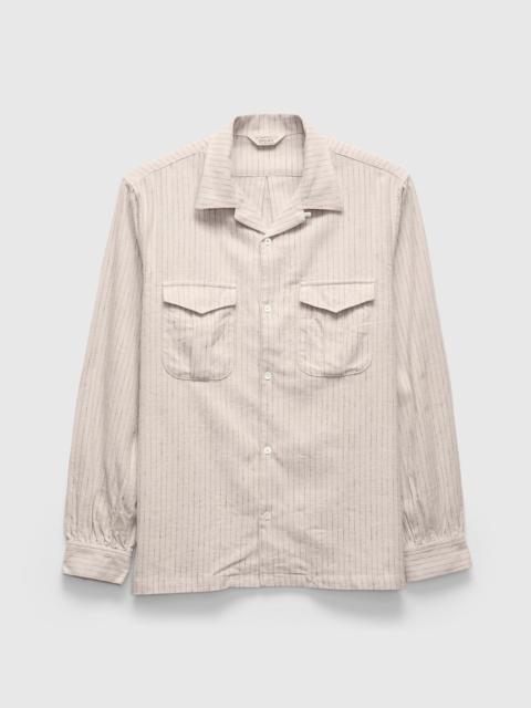 OR-5122 Striped Work Shirt in White