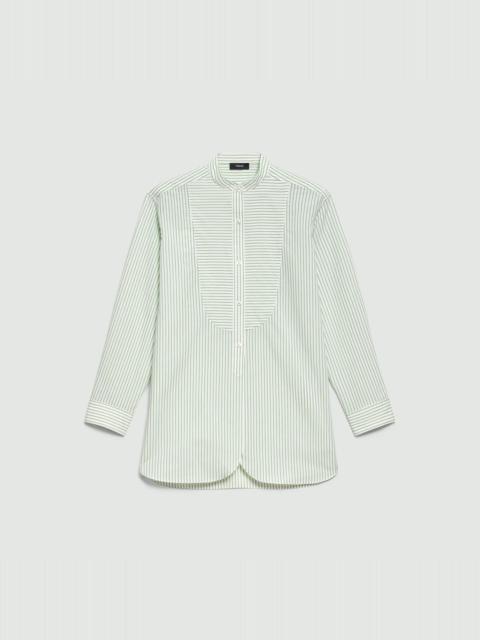 Tuxedo Shirt in Striped Cotton-Blend
