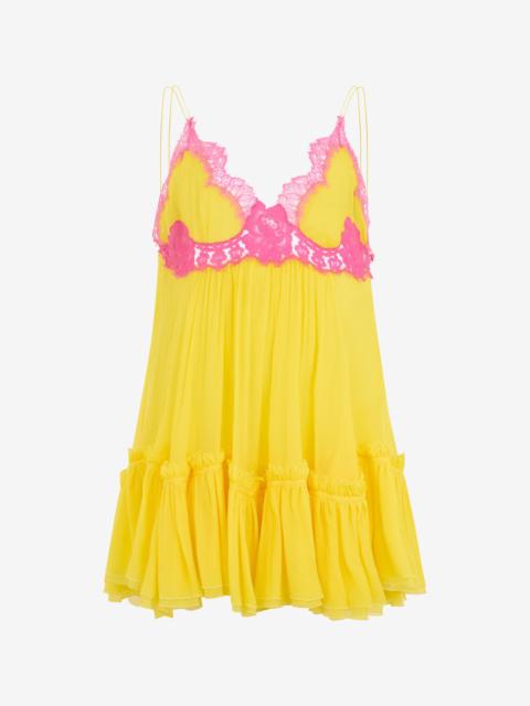 Chiffon Dress with Lace Detail