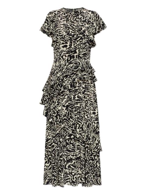 Amaia ruffled animal-print maxi dress