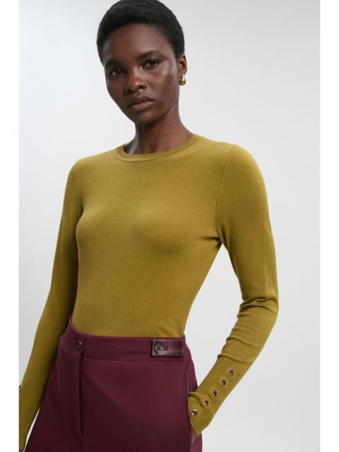 Viscose Blend Knitted Crew Neck Jumper