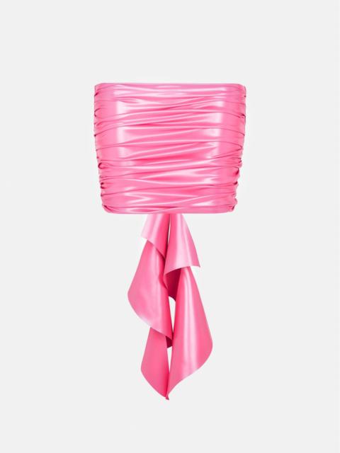 HEARTIE LATEX SKIRT FUCHSIA PINK