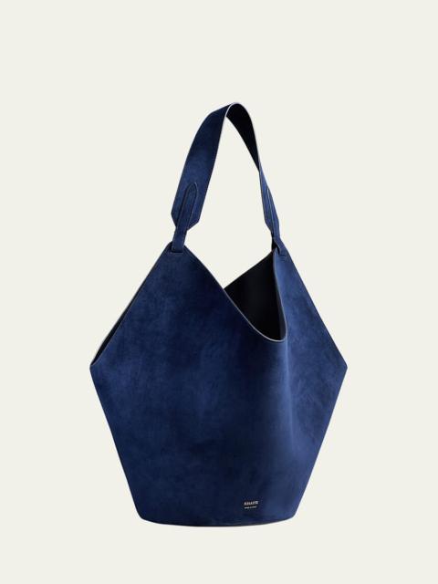 Lotus Medium Calfskin Suede Tote Bag