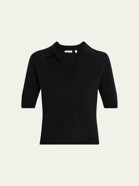 Mulberry Silk and Cashmere Polo Top