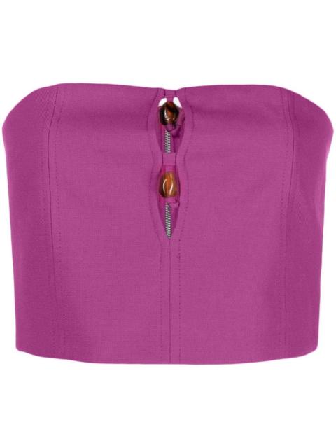 bead-embellished crop top