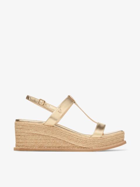 Theia Wedge 60
Gold Metallic Leather Wedge Sandals