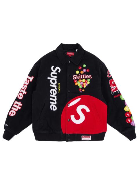 Supreme Skittles Mitchell & Ness Varsity Jacket Black