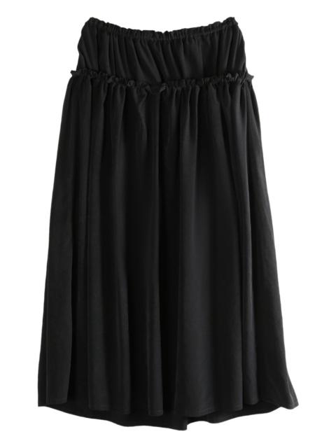 ruffled drawstring midi skirt