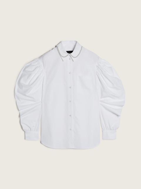 Beaded Draped Sleeve Masculine Shirt