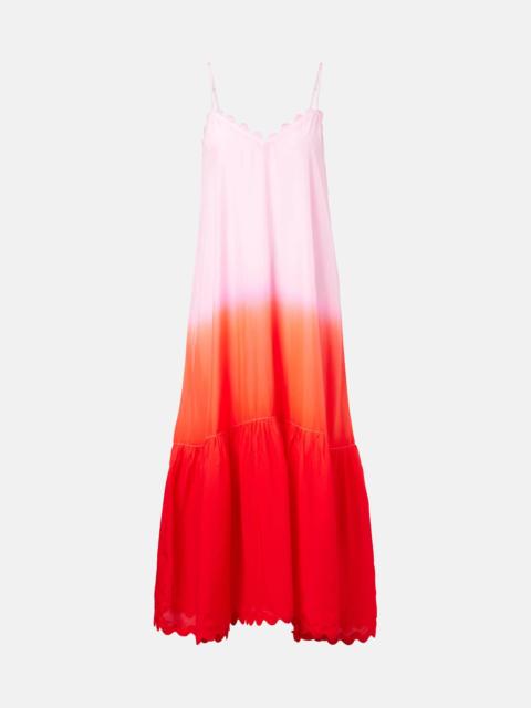 Ombré silk midi dress