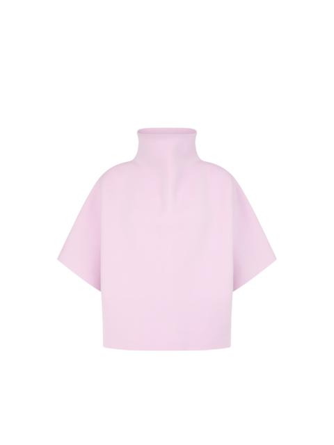 ULTRAFINE CASHMERE BLEND FUNNEL NECK SCULPTURAL T-SHIRT