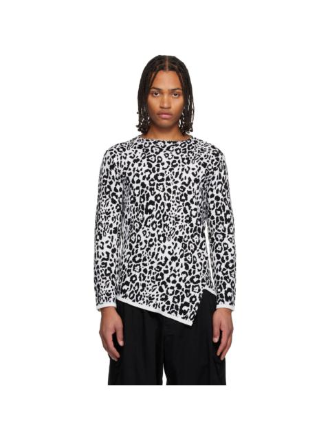 White & Black Leopard Sweater