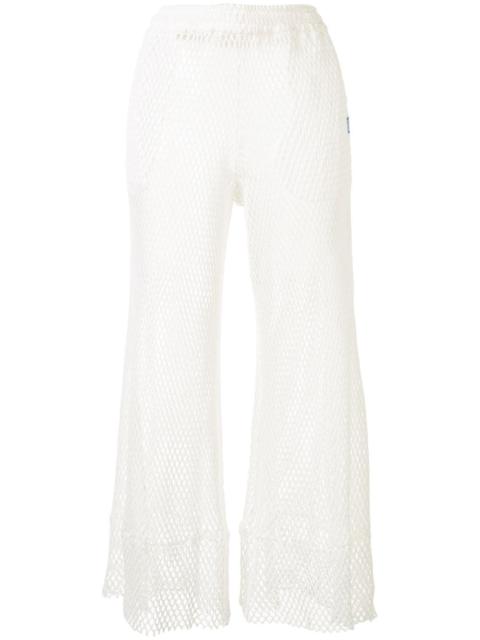 flared mesh trousers