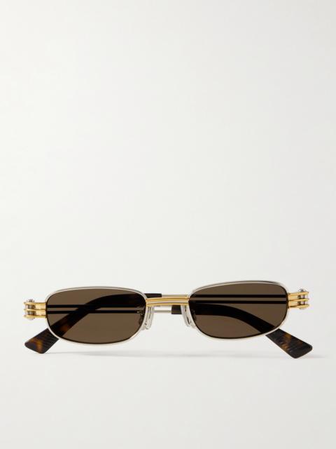 Rectangle-frame Silver- And Gold-tone Sunglasses