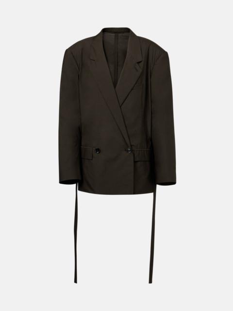 Belted cotton and silk blazer