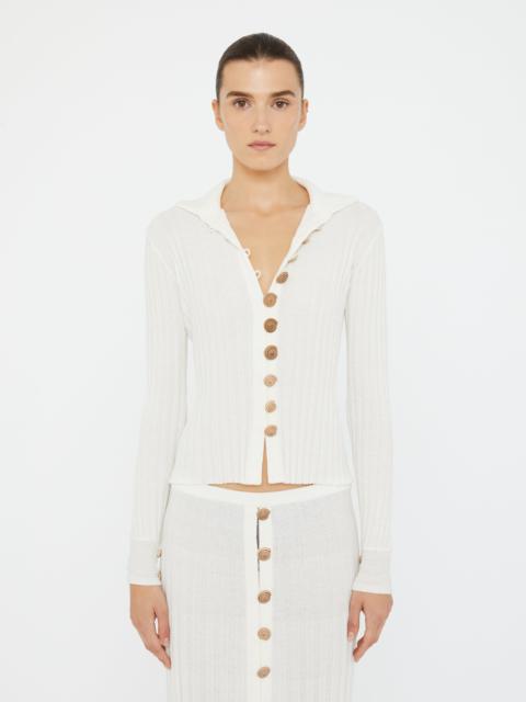 Sundial Shell Ribbed Knit Cardigan