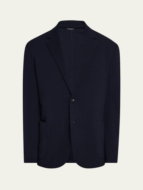 Men's Chevron Wool Sport Coat