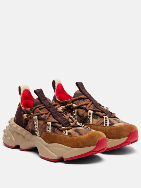 Trailrun suede-trimmed sneakers