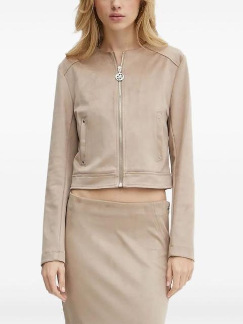zip-fastening cropped jacket