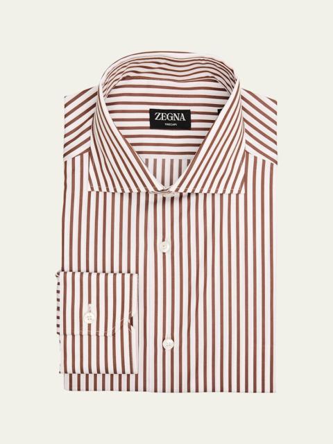 Men's Trecapi Cotton Bengal Stripe Dress Shirt