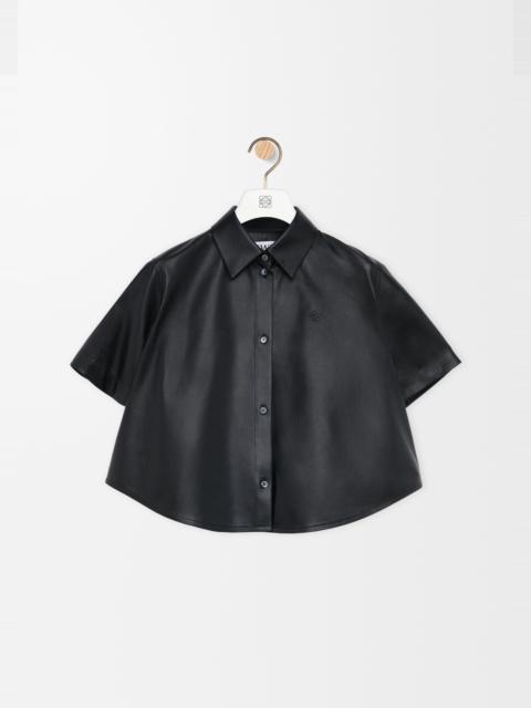 Short sleeve trapeze shirt in nappa lambskin