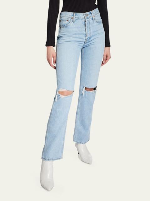 High-Rise Loose Rigid Straight-Leg Jeans