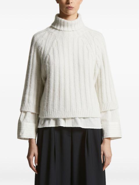 ribbed turtleneck sweater