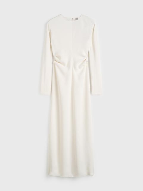 Long-sleeve slouch waist dress macadamia