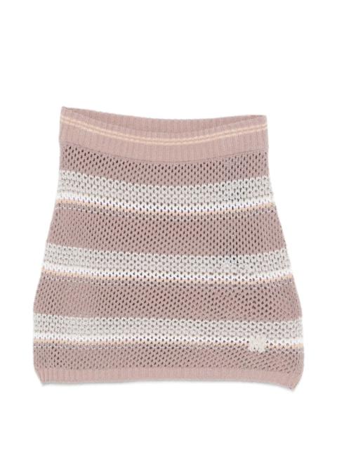 striped knitted mini skirt