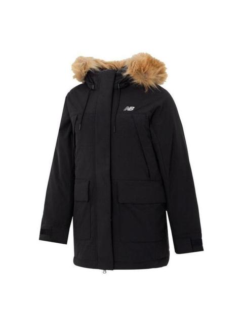 (WMNS) New Balance Winter Long Down Parka Jacket 'Black Brown' AWJ34305-BK