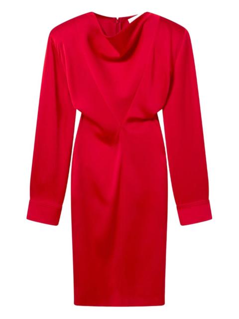 cowl-neck draped midi dress