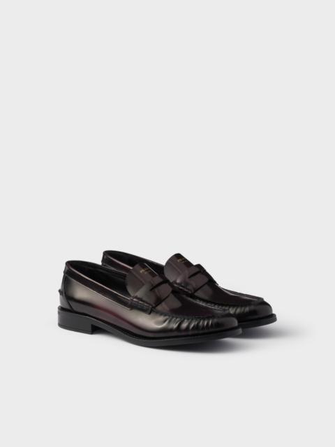 Brushed leather loafers
