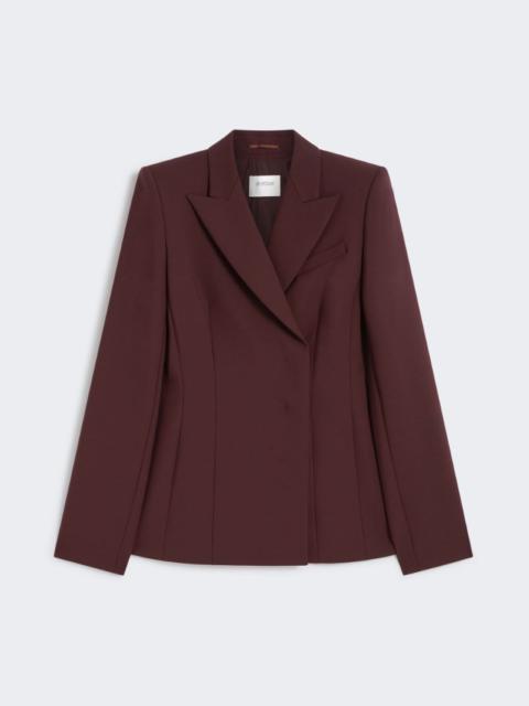 Slim-fit gabardine jacket - WINE-COLOURED