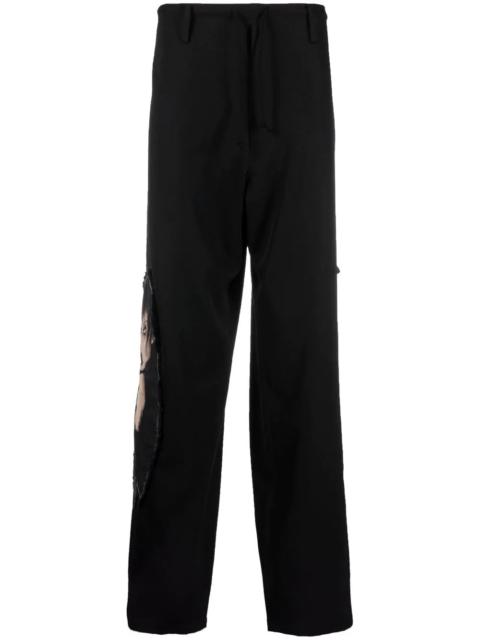 drawstring straight-leg trousers