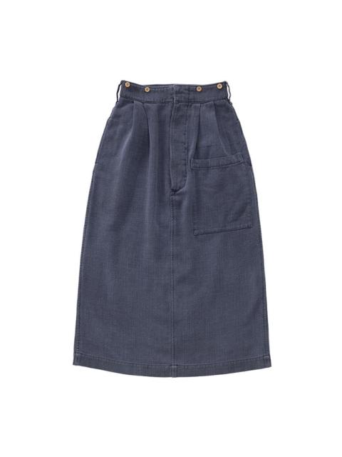 WORK SKIRT DMGD W BLUE