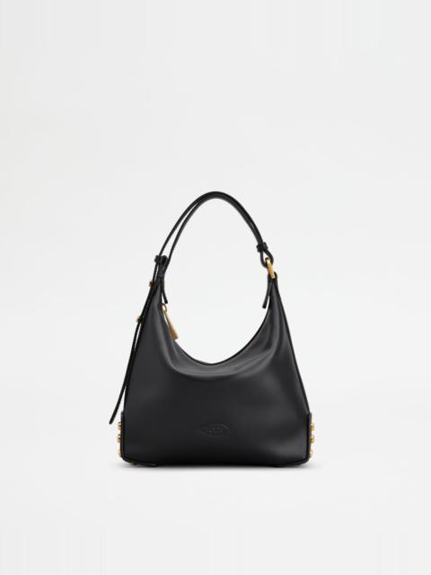 METAL DOTS MINI BAG IN LEATHER - BLACK