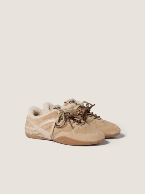Gymnasium suede and shearling sneakers