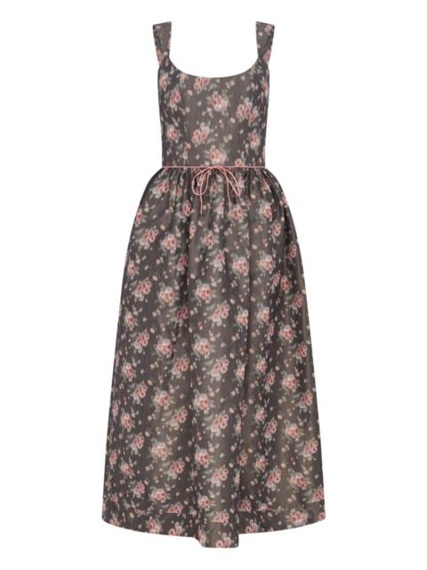 Apple corset flora taffeta dress