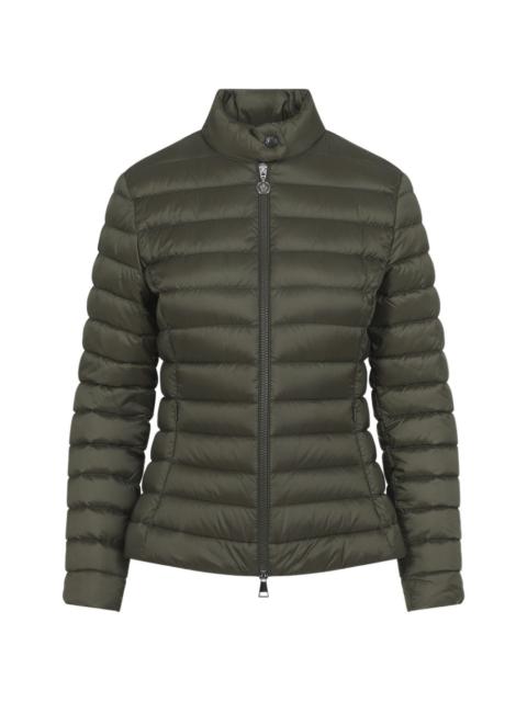 zip-up quilted jacket