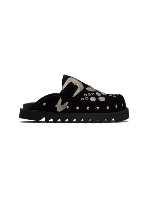 SSENSE Exclusive Black Eyelet Metal Sabot Loafers