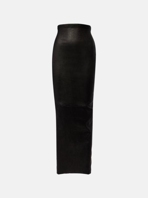 Dirt Pillar leather maxi skirt