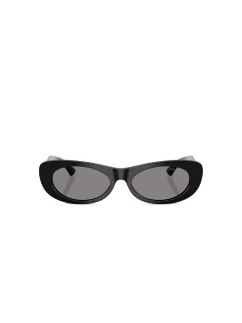 oval-frame logo-detail sunglasses