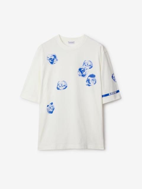 Rose Print Cotton T-shirt
