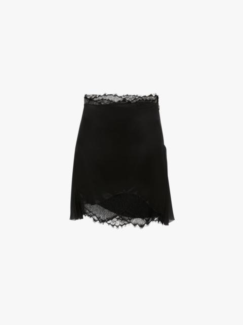 Lace Detail Mini Skirt in Black